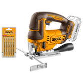 Ingco by Winland P20S20V Lithium-Ion Brushless Motor Cordless Jig Saw w/ 5pcs Blade CJSLI1008 ING-CT